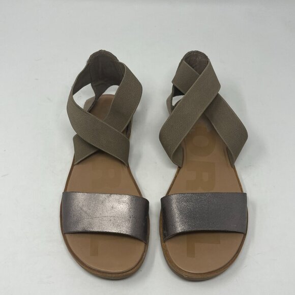 Sorel women's Ella II sandals flat 6 cute metallic - Picture 4 of 10